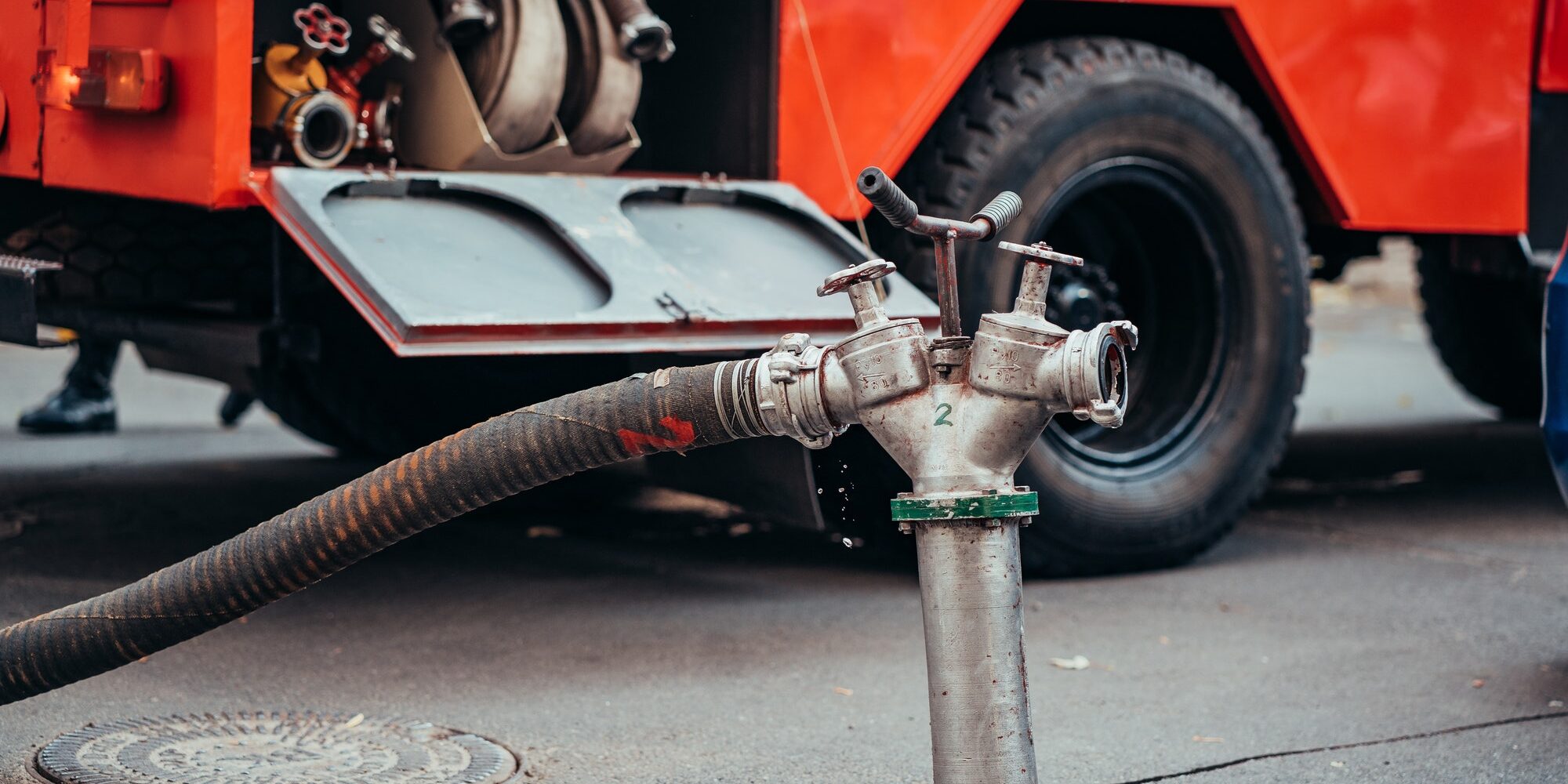 Fire Hydrant In Use During a Structure Fire